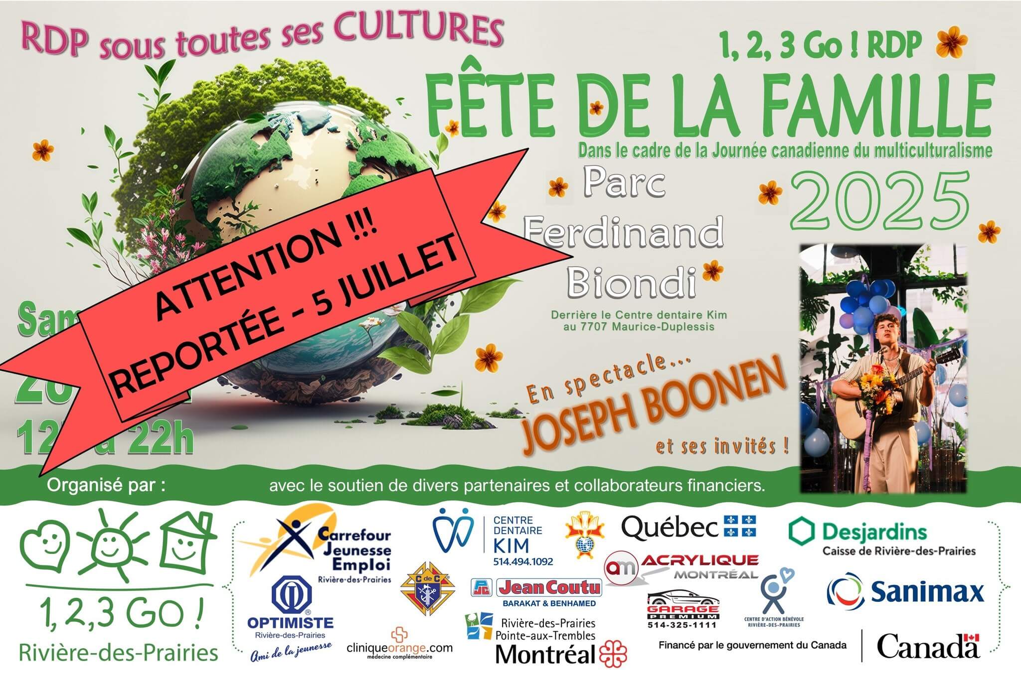 Ce samedi : venez nous rencontrer le 5 juillet à la Fête de la famille de Rivière-des-Prairies!